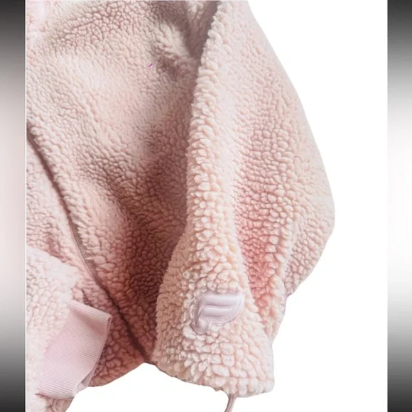 ๐ฉท Fabletics Summit Teddy Sherpa Hooded Jacket Coat Muted Mauve Pink XXL - Picture 6 of 12